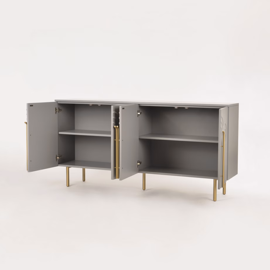 Helehall kummut kuldsete jalgadega Livin Hill Stilig ST310, 180 cm - 2