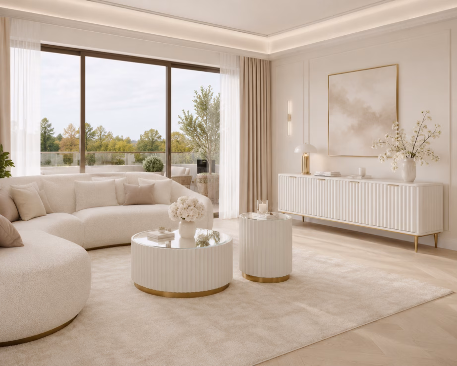Mahevalge ümmargune lisalaud Livin Hill Stilig ST708, peegelpinnaga, 45 cm - 10