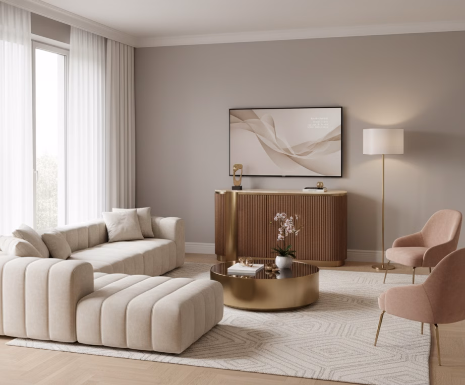 Pähklitooni puhvetkapp Livin Hill Stilig ST917D, travertiin, 158 cm - 6