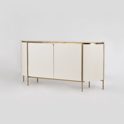 Murdvalge puhvetkapp Livin Hill Stilig ST121, marmorpealis, 180 cm