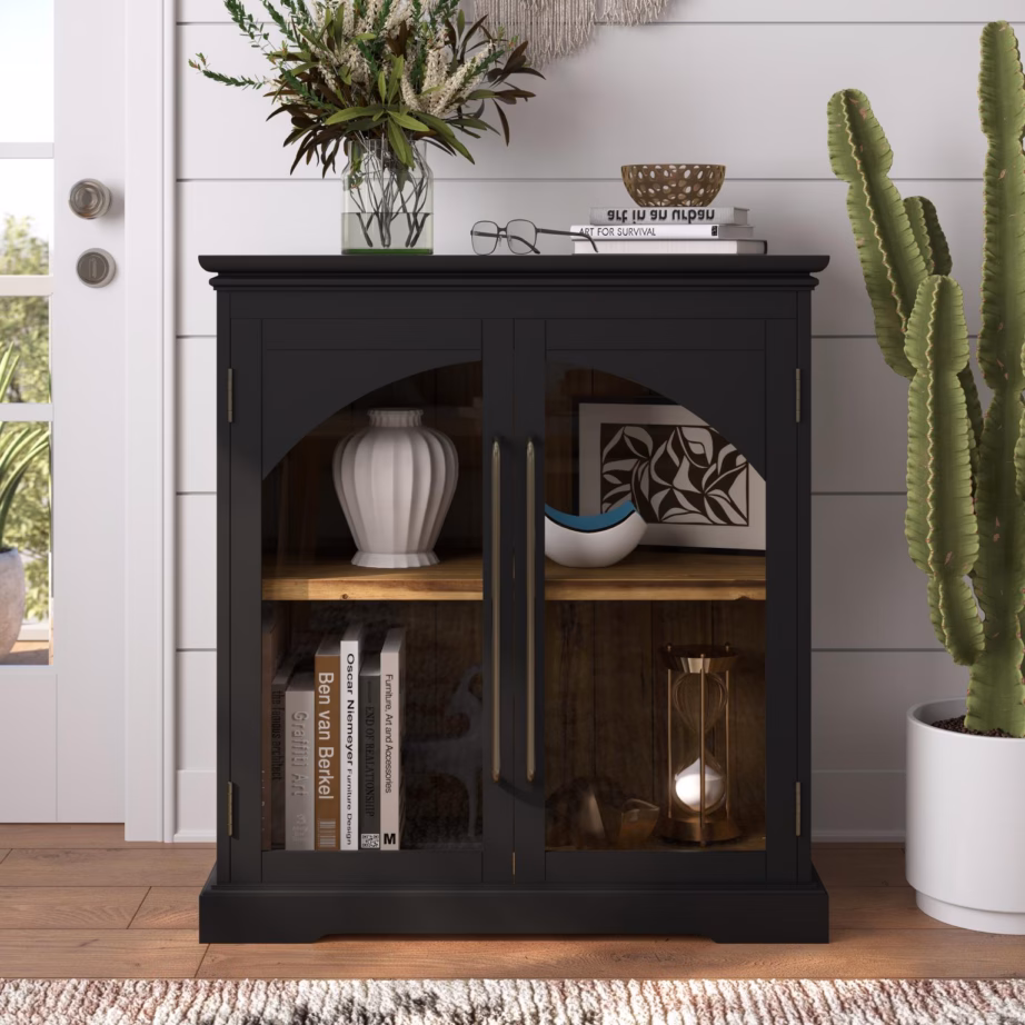 Must klaasustega kapp Livin Hill Avola AV2295-33, akaatsiapuust - 9