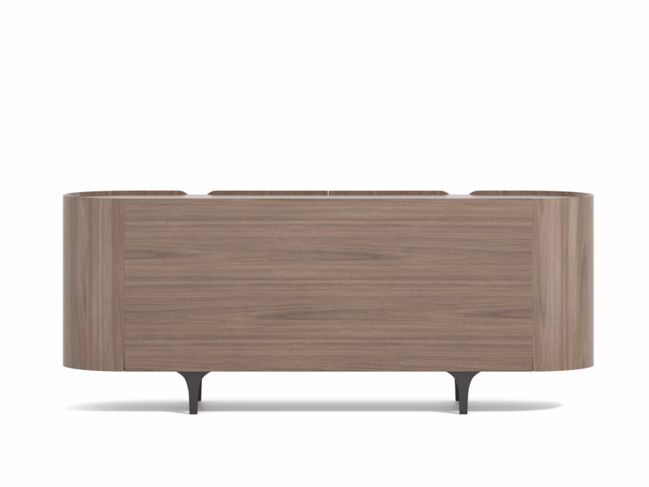 Pähklipuu spooniga puhvetkapp Livin Hill Sileno SE01, must metallraam, 200 cm - 4