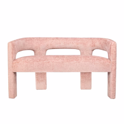 Pehme roosa polsterdatud pink Livin Hill Leith LET71BP, 124,5 cm