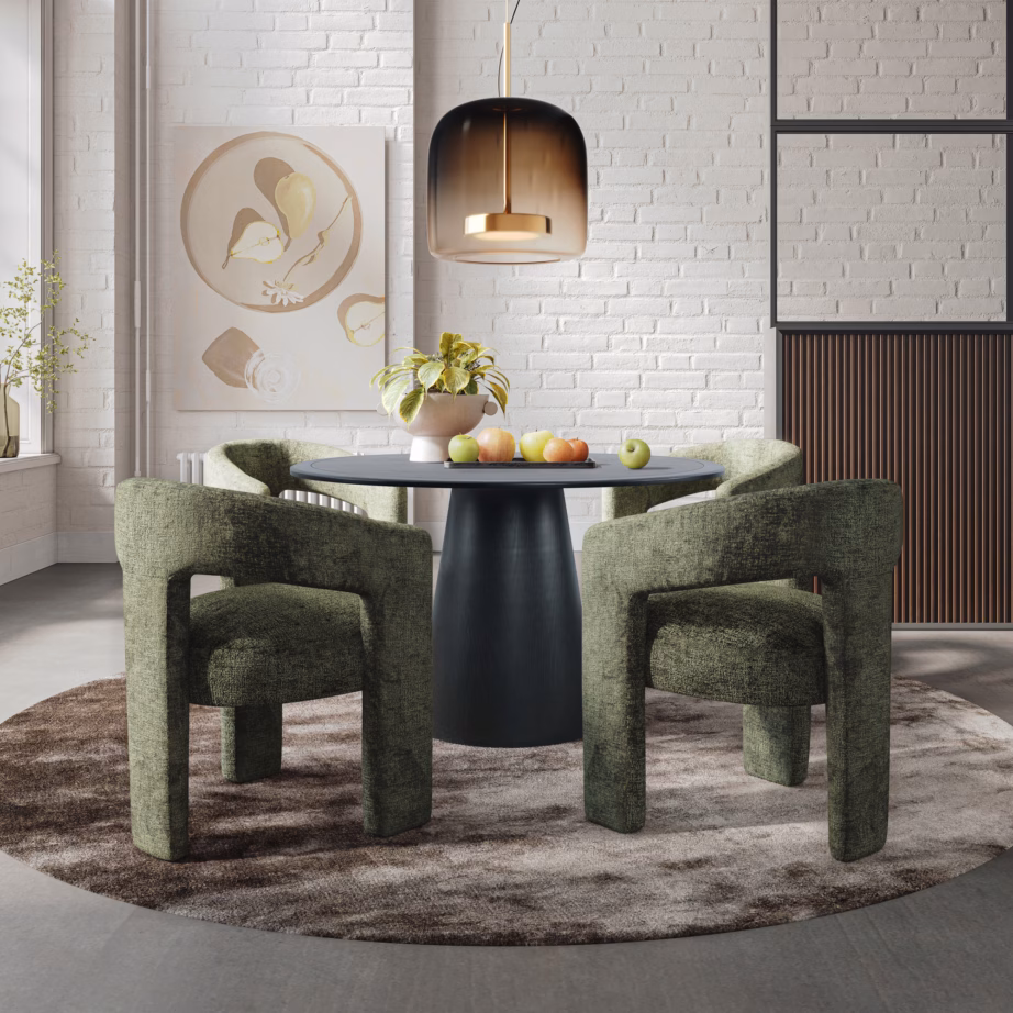 Oliiviroheline polsterdatud söögitool Livin Hill Leith LET71O, chenille, 62 cm - 11