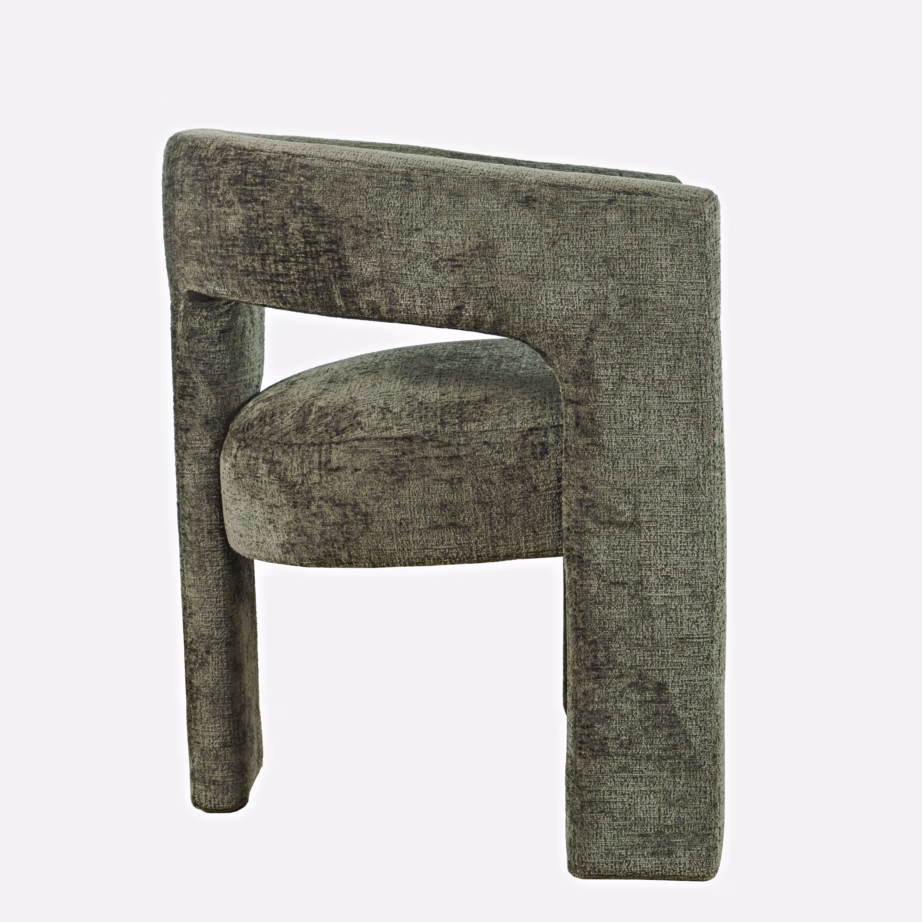 Oliiviroheline polsterdatud söögitool Livin Hill Leith LET71O, chenille, 62 cm - 3