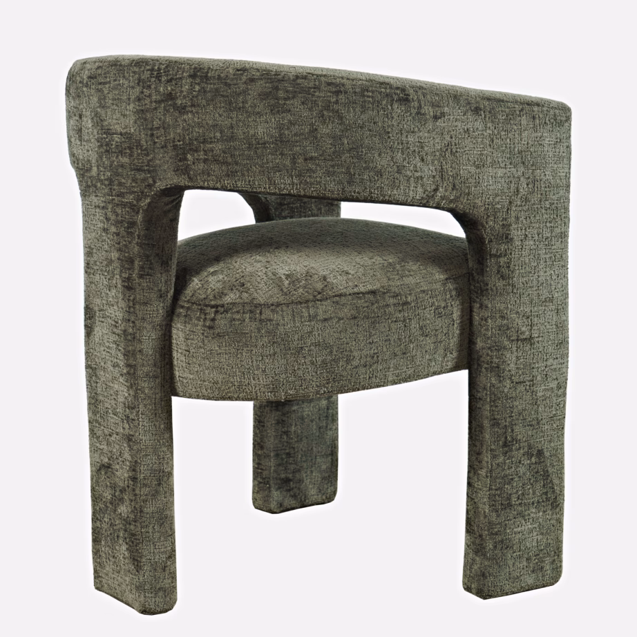 Oliiviroheline polsterdatud söögitool Livin Hill Leith LET71O, chenille, 62 cm - 4