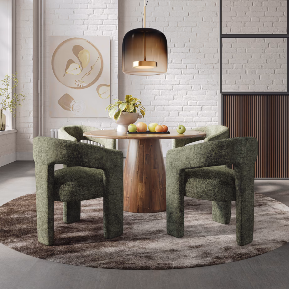Oliiviroheline polsterdatud söögitool Livin Hill Leith LET71O, chenille, 62 cm - 10