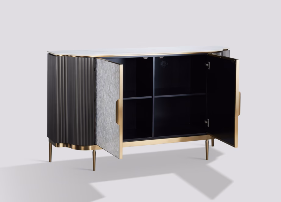 Grafiiditooni puhvetkapp Livin Hill Stilig ST906B, merikarbi esipaneeliga, 150 cm - 3