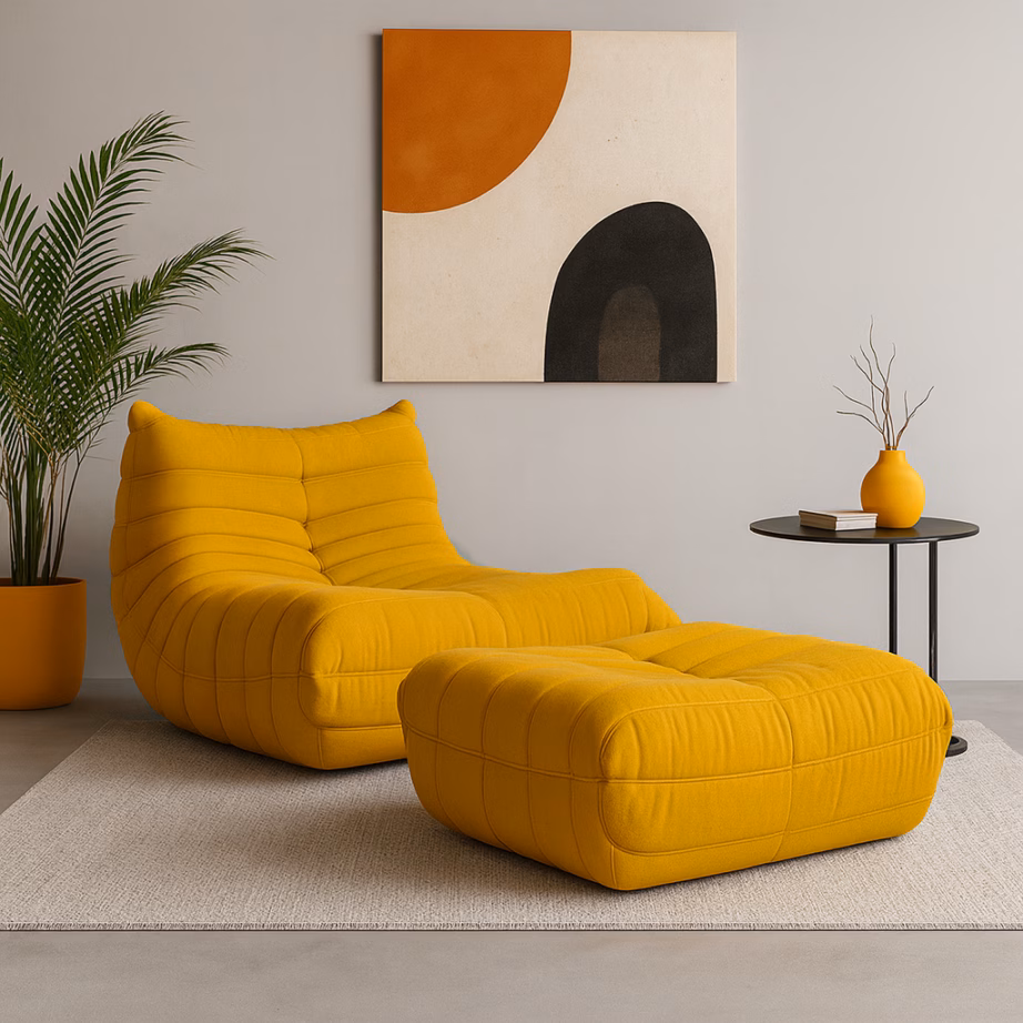 Sinepikollane sametist tumba Livin Hill Nua N22-14, 86 x 80 cm - 12