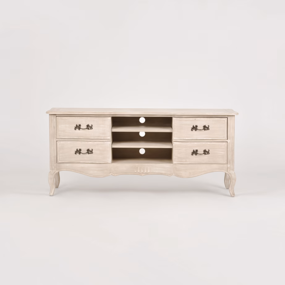 Täispuidust provintsilik TV-alus Livin Hill Venezia Bianco VEB834K, 158 cm, hele beež - 3