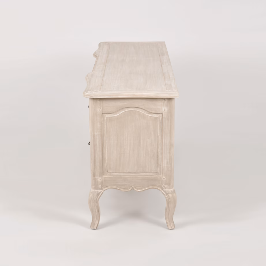Täispuidust provintsilik TV-alus Livin Hill Venezia Bianco VEB834K, 158 cm, hele beež - 5