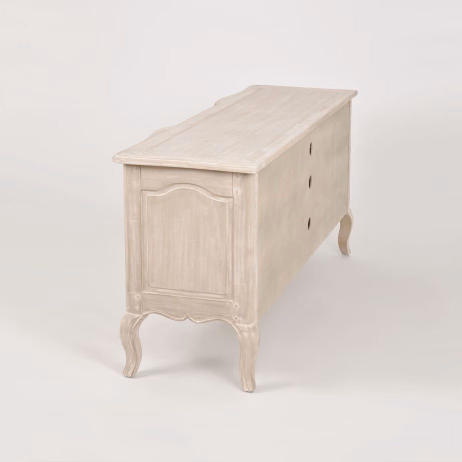 Täispuidust provintsilik TV-alus Livin Hill Venezia Bianco VEB834K, 158 cm, hele beež - 6