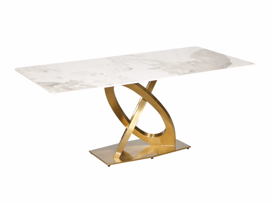 Valge kunstmarmorimustriga söögilaud Livin Hill Modig M56, 180 cm - 3