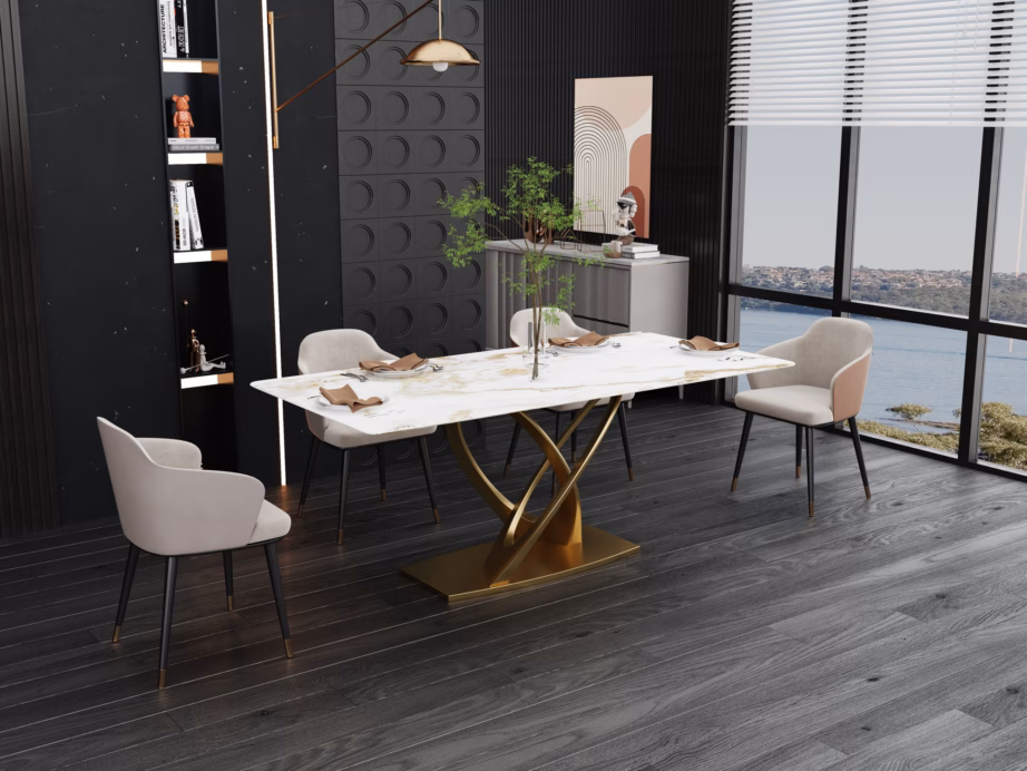Valge kunstmarmorimustriga söögilaud Livin Hill Modig M56, 180 cm - 7