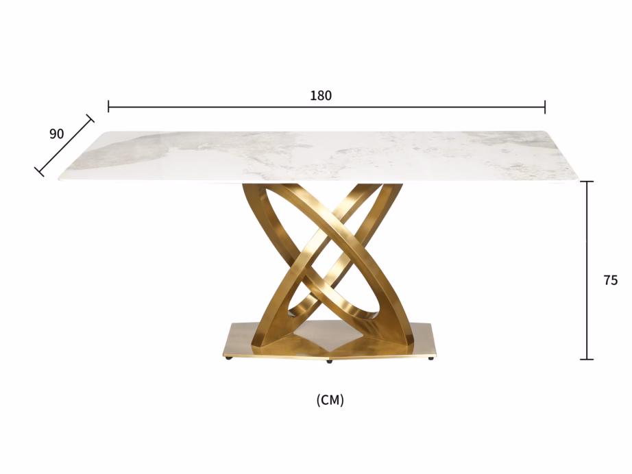Valge kunstmarmorimustriga söögilaud Livin Hill Modig M56, 180 cm - 8