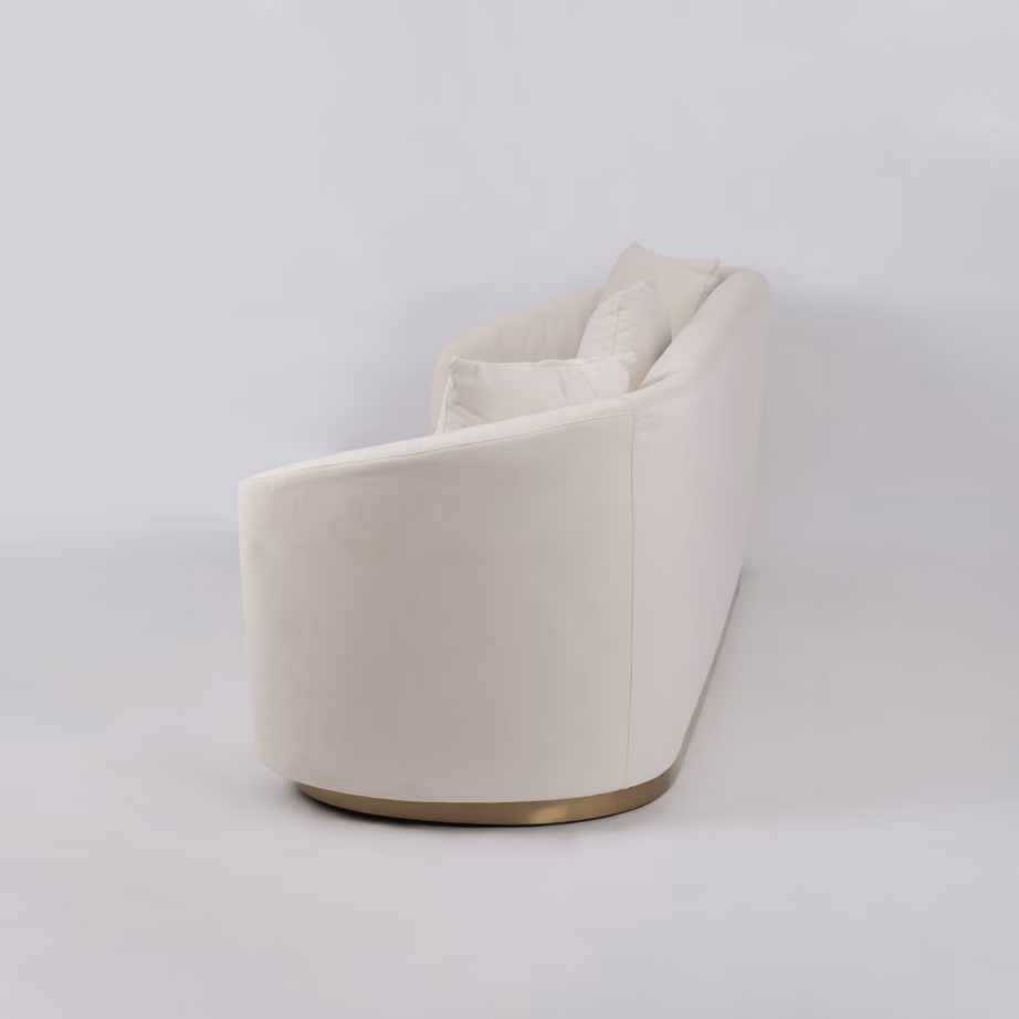 Valge sametdiivan Livin Hill Nua N19-2, kuldse alusega, 220 cm - 8