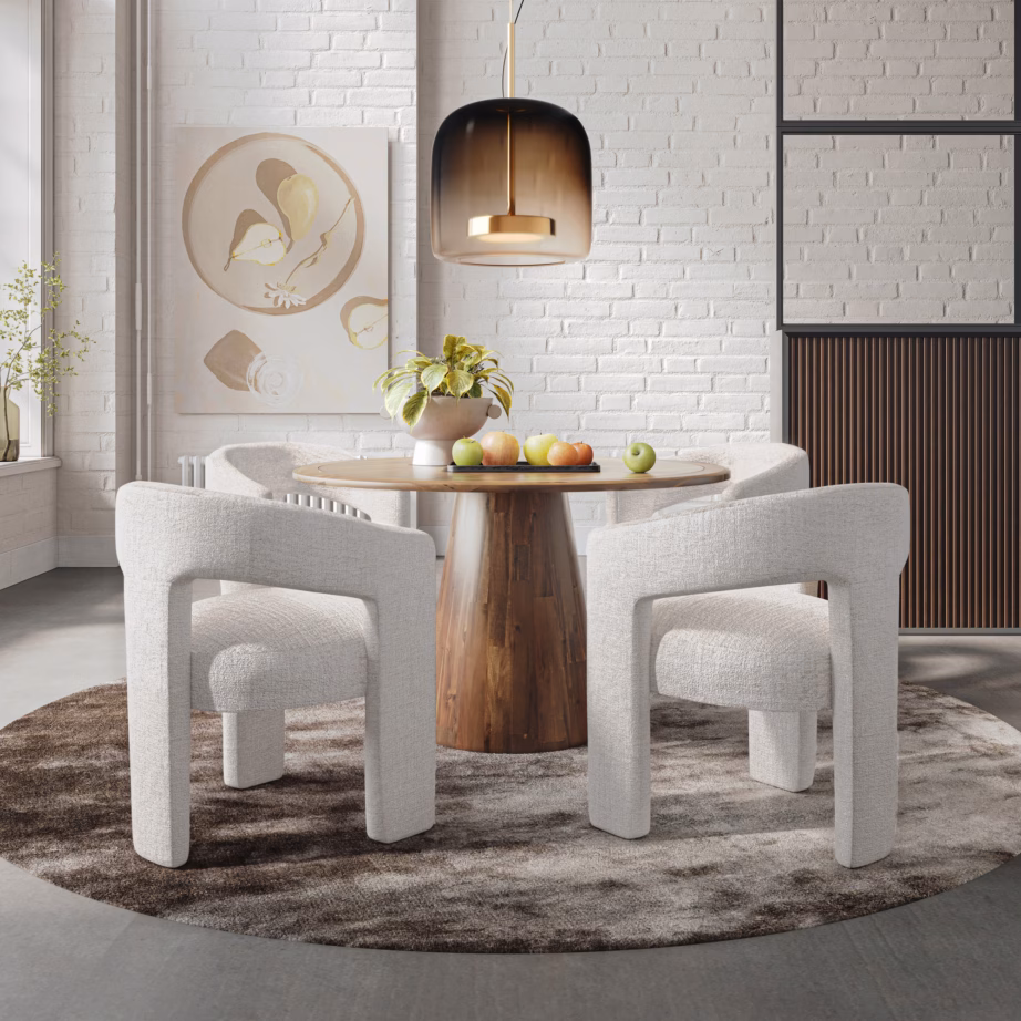 Valge polsterdatud söögitool Livin Hill Leith LET71W, šenillkangas - 8