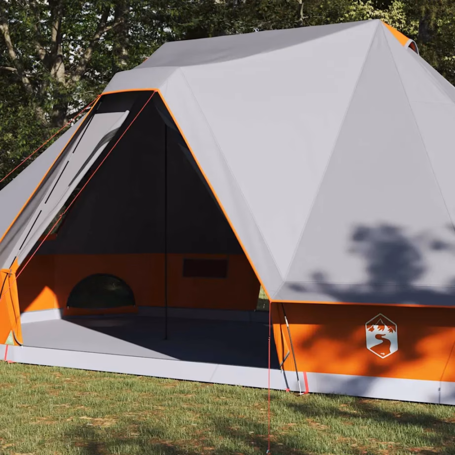 10-kohaline tipi telk katusega, hall ja oranž, taft, 680 x 430 x 270 cm - 3
