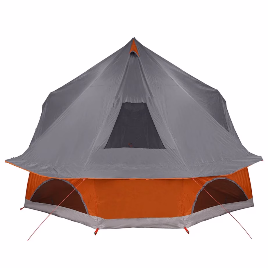 10-kohaline tipi telk katusega, hall ja oranž, taft, 680 x 430 x 270 cm - 5
