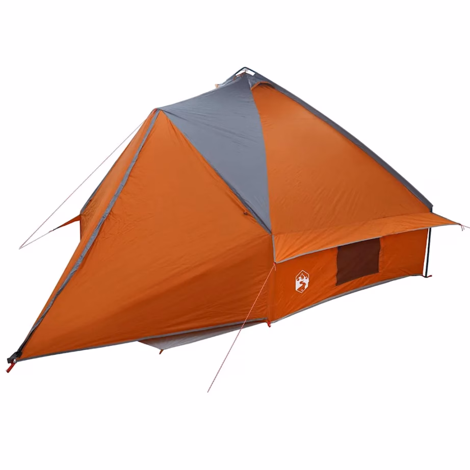 10-kohaline teepee telk, hall ja oranž, vettpidav 185T polüester, 567 x 470 x 242 cm - 4