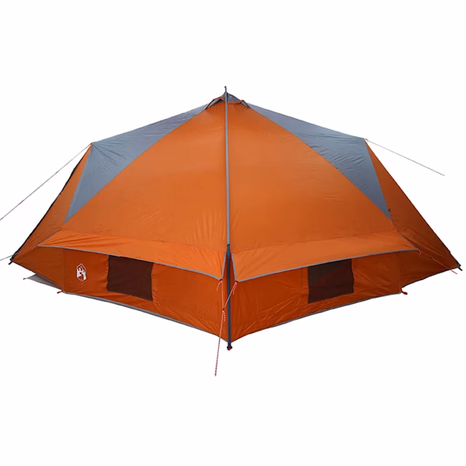 10-kohaline teepee telk, hall ja oranž, vettpidav 185T polüester, 567 x 470 x 242 cm - 6