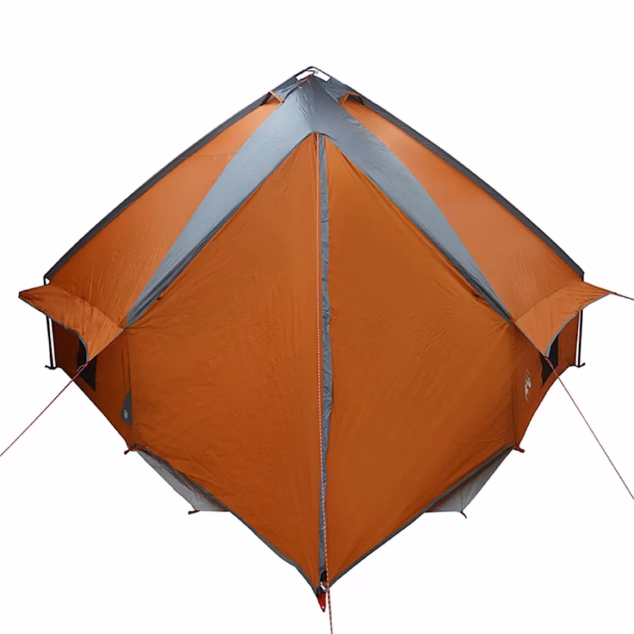 10-kohaline teepee telk, hall ja oranž, vettpidav 185T polüester, 567 x 470 x 242 cm - 7