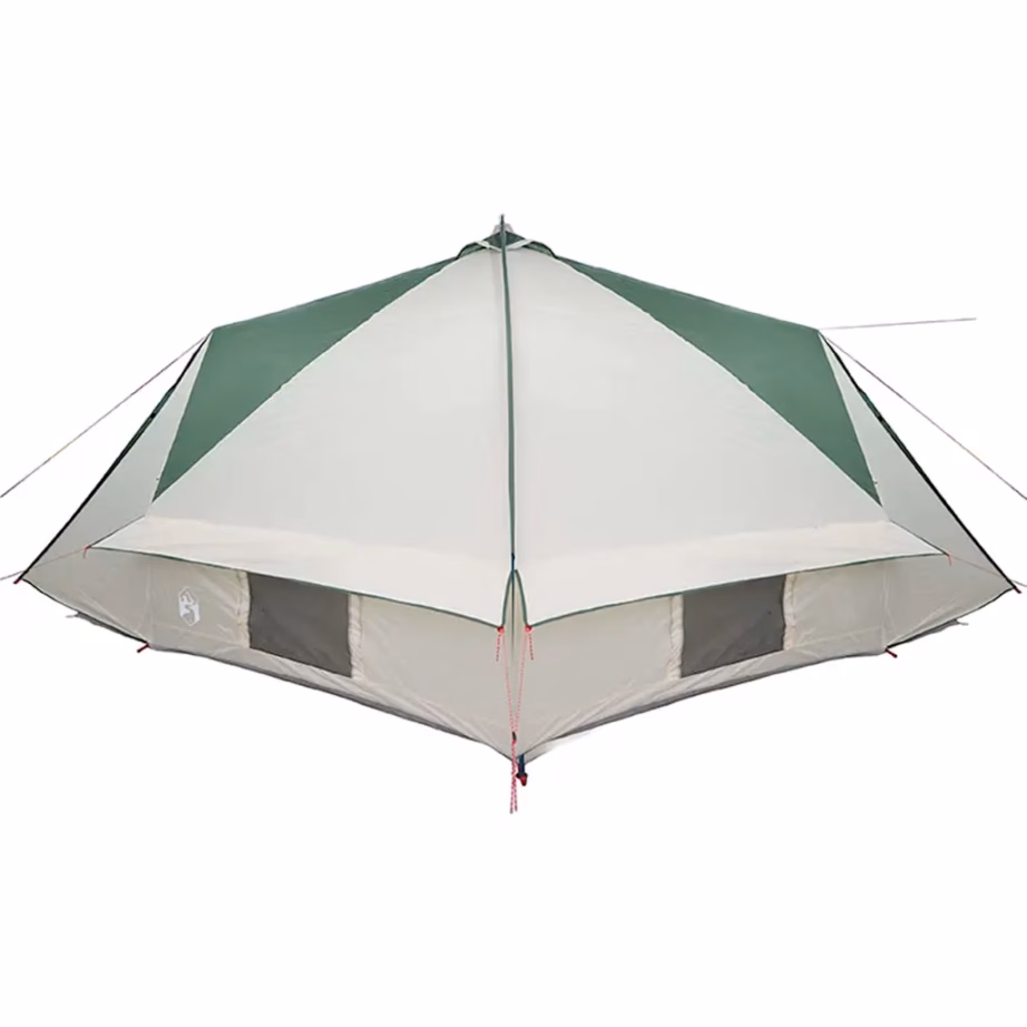 Teepee telk 10 inimesele, roheline-valge, 185T polüester, 567 x 470 x 242 cm - 6