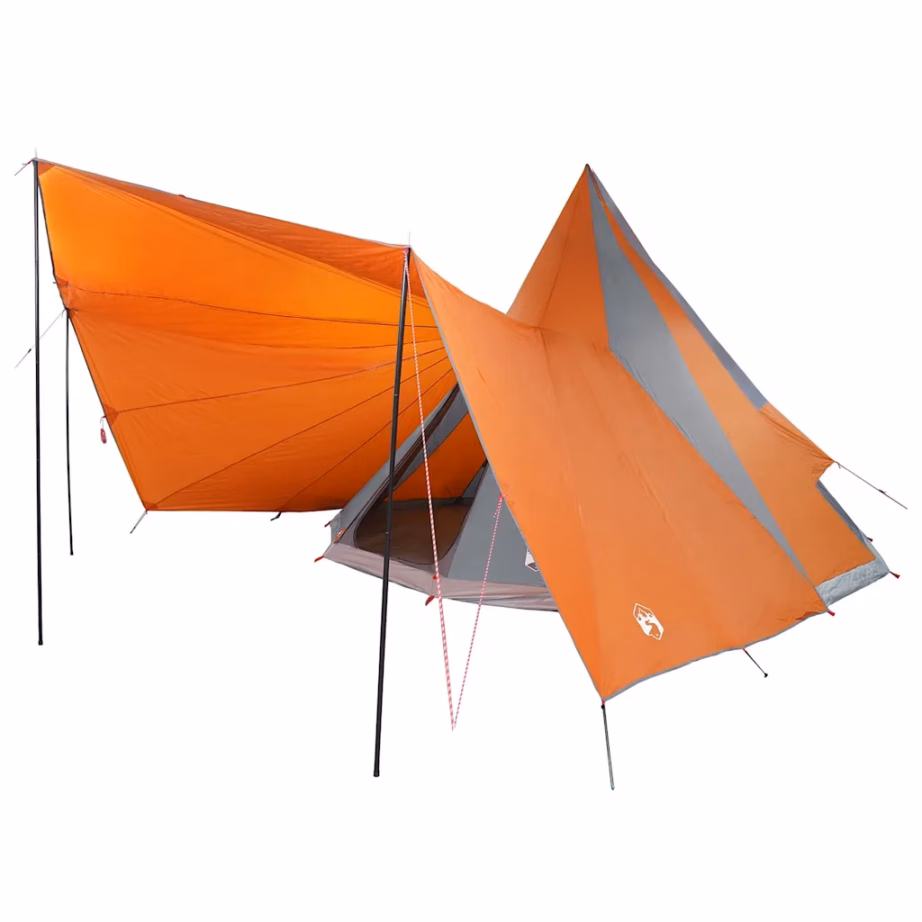 12-kohaline tipi telk varikatusega, hall ja oranž, 510 x 690 x 330 cm, taft - 2