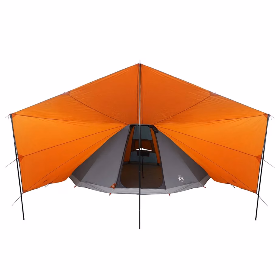 12-kohaline tipi telk varikatusega, hall ja oranž, 510 x 690 x 330 cm, taft - 4