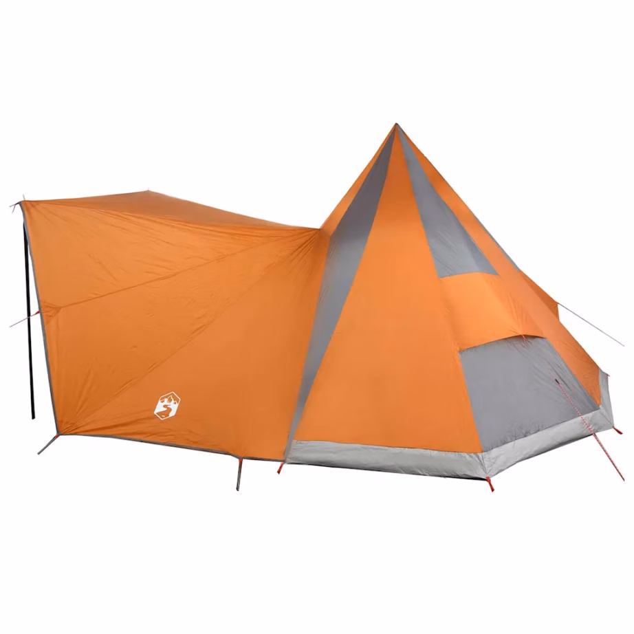 12-kohaline tipi telk varikatusega, hall ja oranž, 510 x 690 x 330 cm, taft - 5