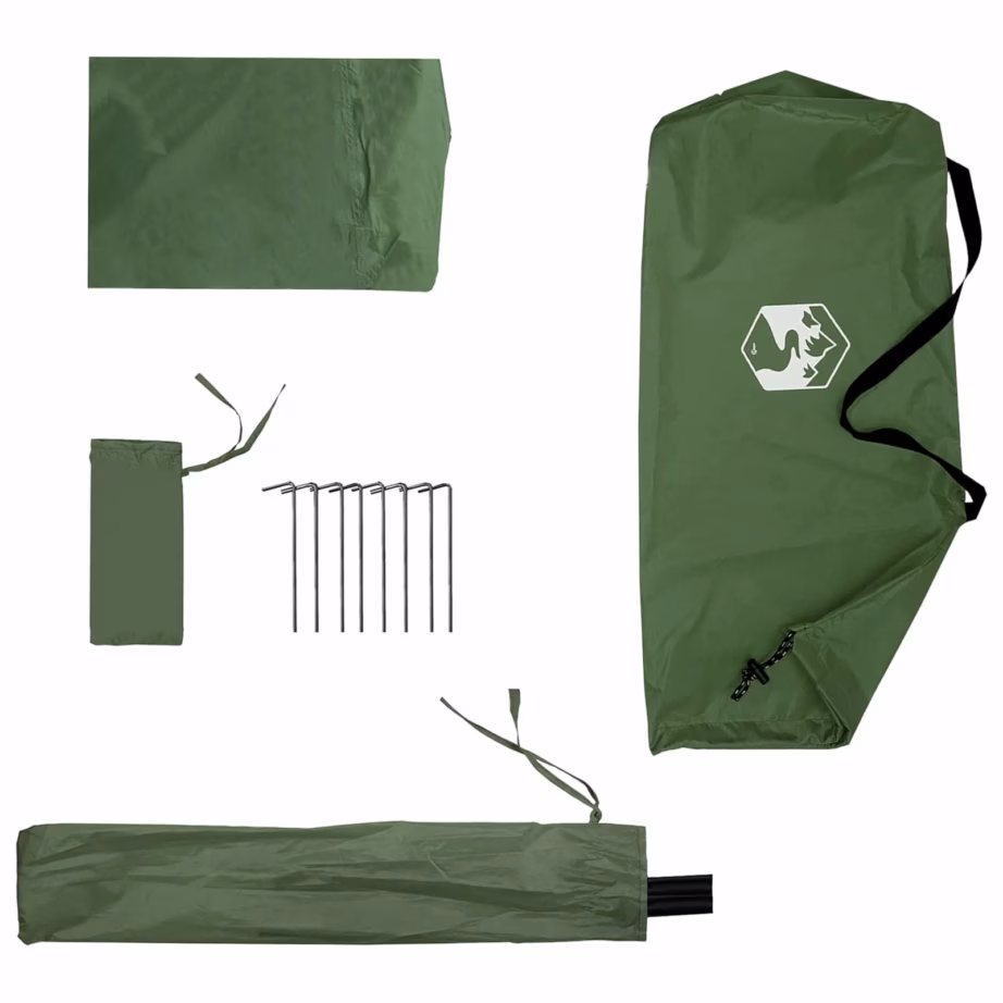 2-in-1 vihmakeep-poncho ja varjualune kapuutsiga, roheline, 262 x 126 x 130 cm - 8