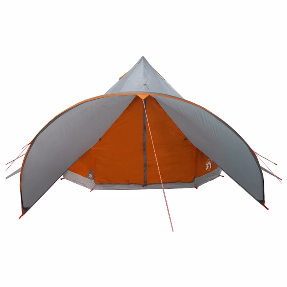 Pere teepee telk varikatusega, 3-kohaline, hall ja oranž, 312 x 312 x 197 cm - 5