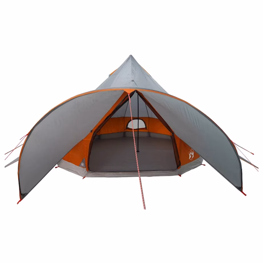 Pere teepee telk varikatusega, 3-kohaline, hall ja oranž, 312 x 312 x 197 cm - 6