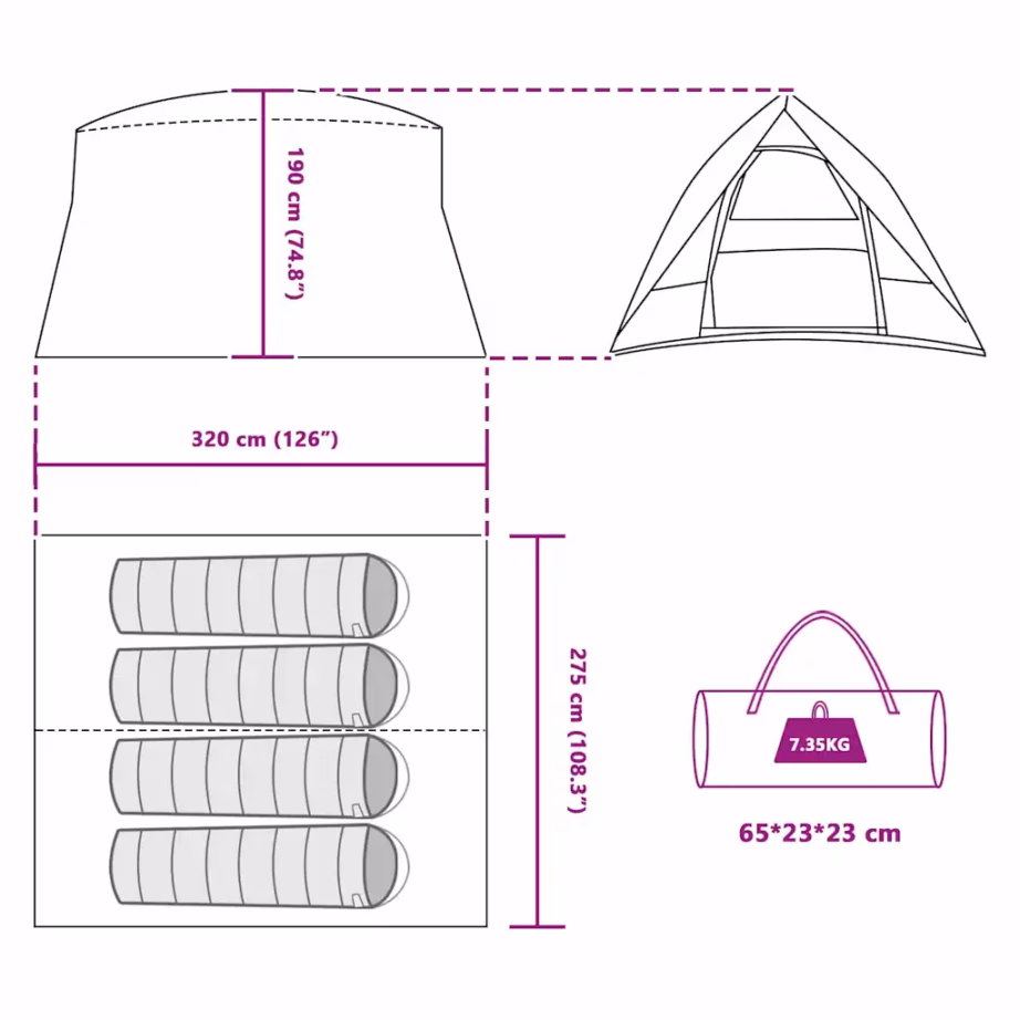 4-kohaline hall-oranž taftist telk E-portiga, 320 x 275 x 190 cm - 11
