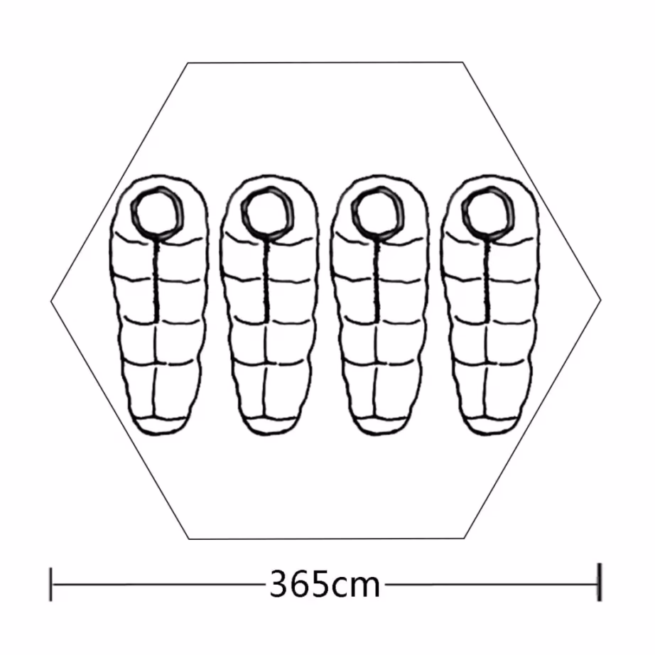 4-kohaline helesinine tipitelk, 365 x 365 x 250 cm - 7