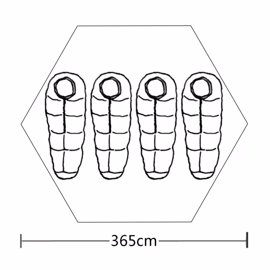 4-kohaline kamuflaaž matkatelk UV-kaitsega, 300 x 200 cm - 6