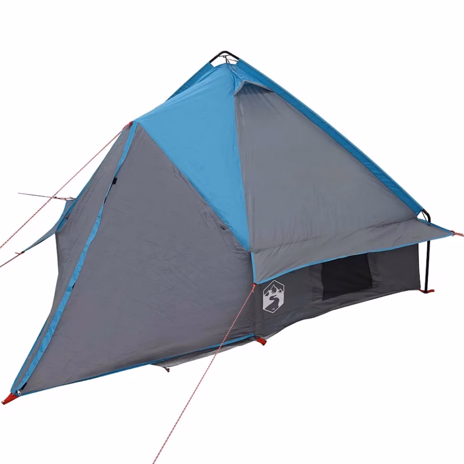 4-kohaline teepee telk, sinine ja hall, vettpidav 185T polüester, 388 x 320 x 169 cm - 4