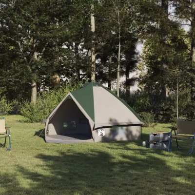 4-kohaline teepee telk, roheline/hall, 388 x 320 x 169 cm