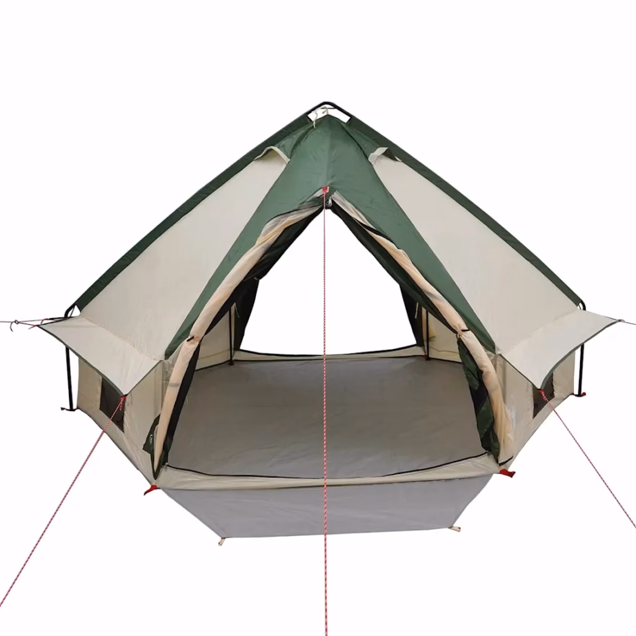 4-kohaline teepee-telk, roheline/hall, 388 x 320 x 169 cm - 5