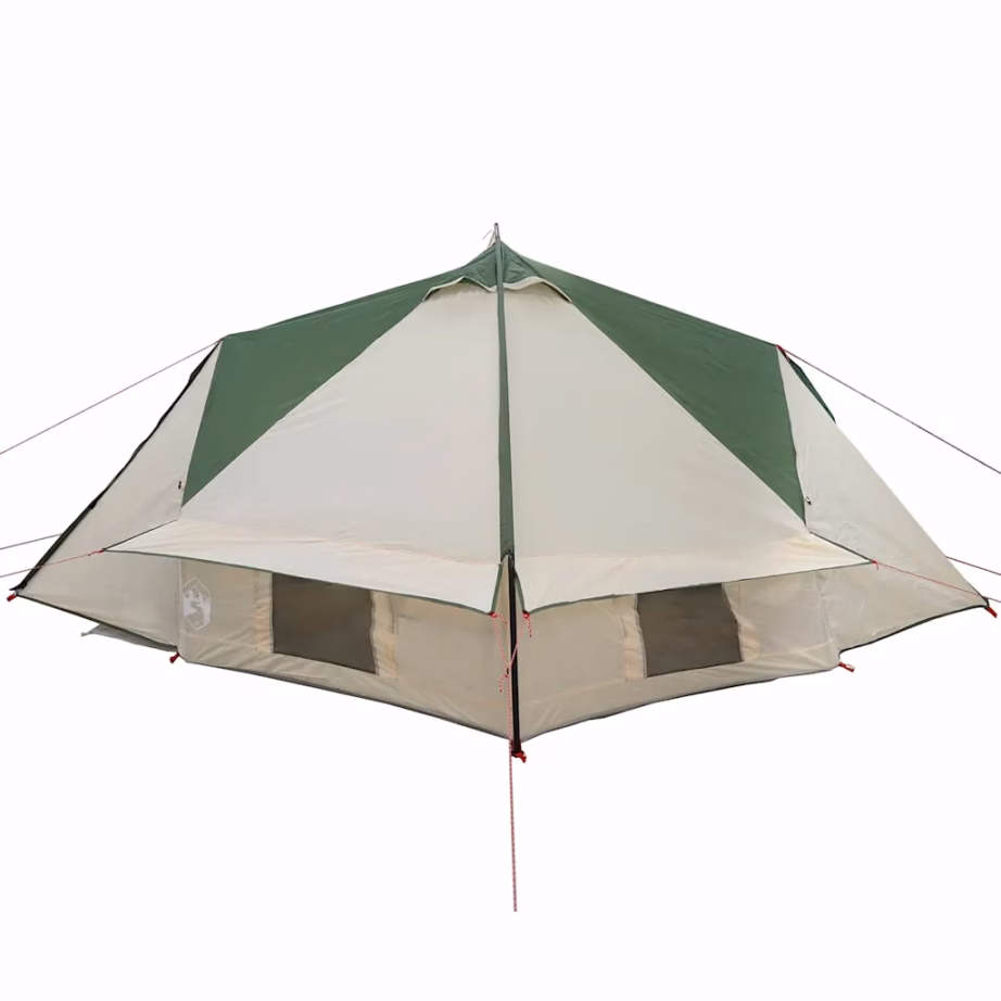 4-kohaline teepee-telk, roheline/hall, 388 x 320 x 169 cm - 6