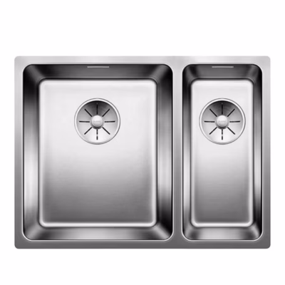 Alt paigaldatav köögivalamu BLANCO ANDANO 340/180-U, roostevaba teras, 1,5 kaussi, satiinläige, 60 cm aluskapile