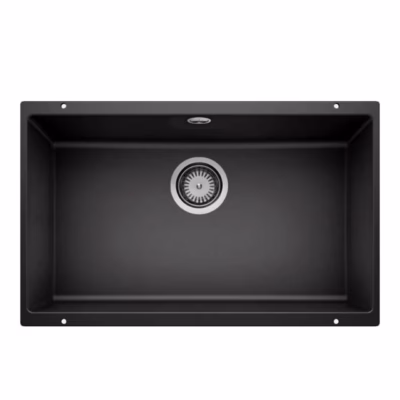 Alt paigaldatav köögivalamu BLANCO ROTAN 700-U SILGRANIT™ PuraDur™, 1 kauss, must, 80 cm aluskapile