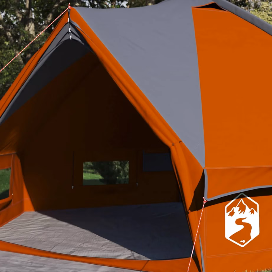 6-kohaline teepee telk, hall ja oranž, 431 x 366 x 185 cm, veekindel polüester - 3