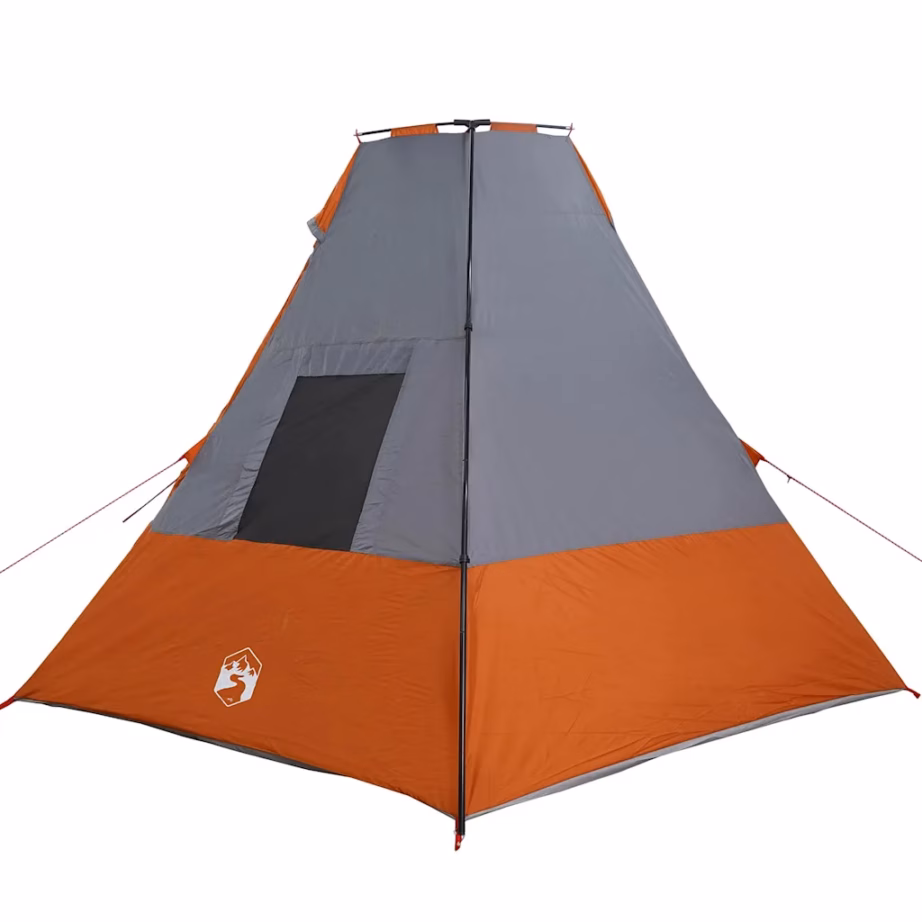 6-kohaline katusega tipi telk e-porti ja akendega, hall/oranž taft, 383 x 338 x 217 cm - 5