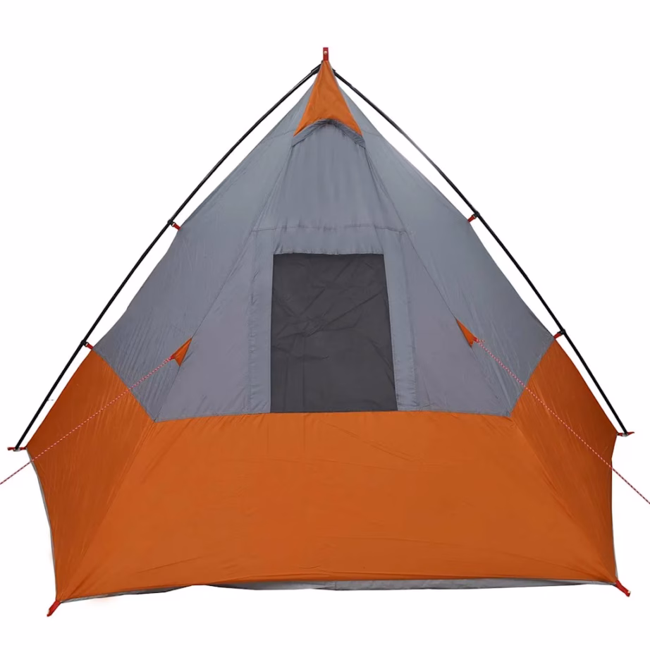 6-kohaline katusega tipi telk e-porti ja akendega, hall/oranž taft, 383 x 338 x 217 cm - 6