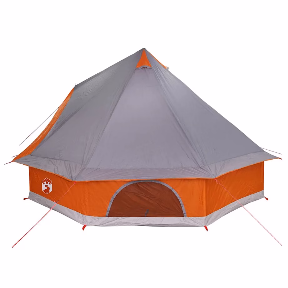 8-kohaline tipi pere telk varikatusega, hall ja oranž, taft, 400 x 346 x 250 cm - 5