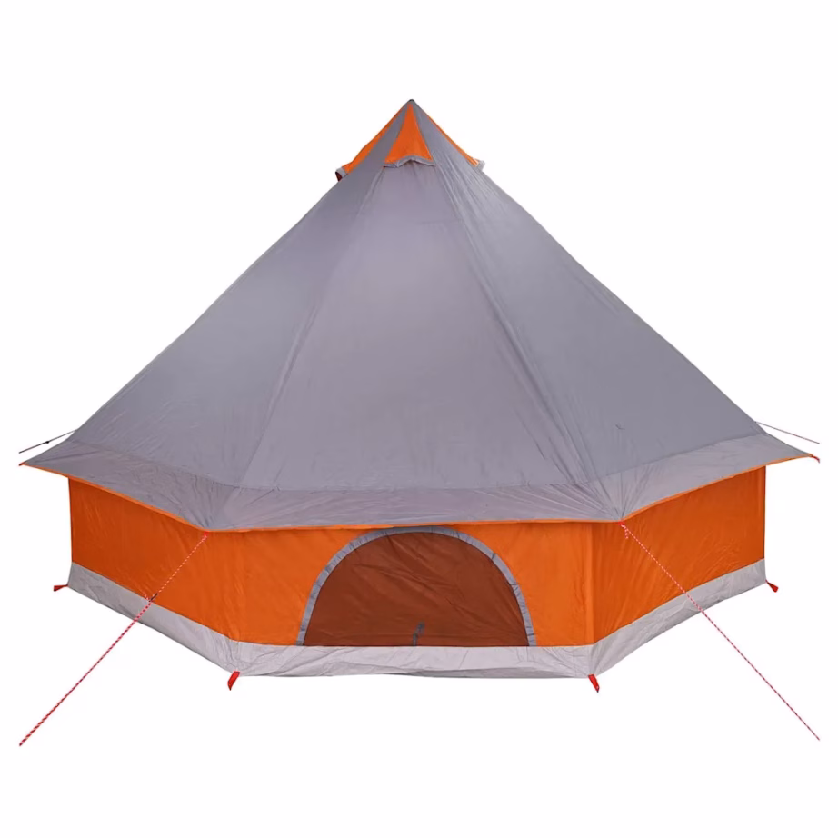 8-kohaline tipi pere telk varikatusega, hall ja oranž, taft, 400 x 346 x 250 cm - 6