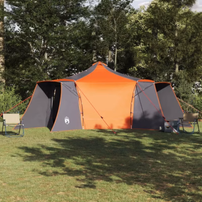 8-kohaline tipi telk katusepikendusega, hall ja oranž, taft, 492 x 492 x 275 cm