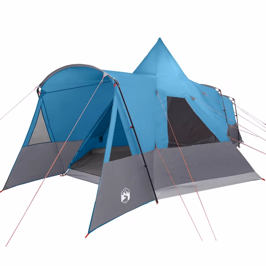 8-kohaline teepee telk katusega, sinine 185T polüester, 720 x 465 x 295 cm - 2