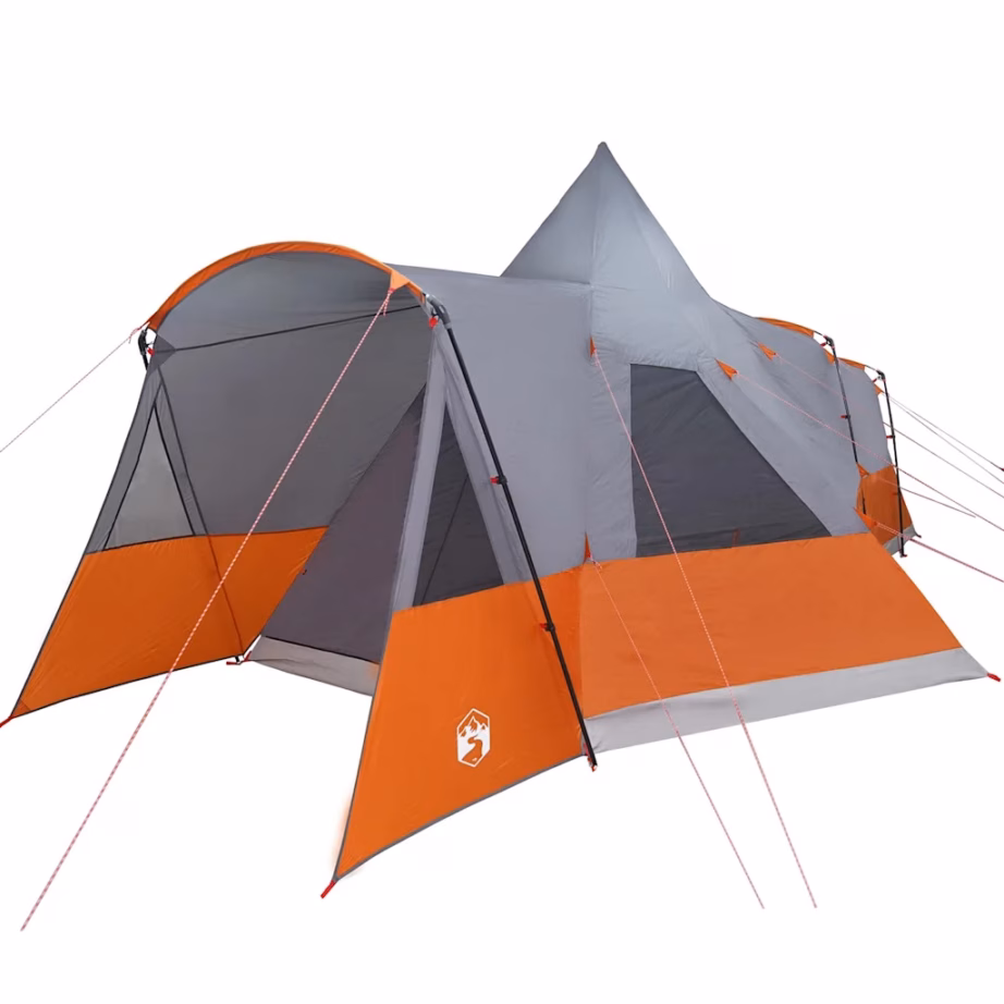 8-kohaline teepee-telk, hall ja oranž, 720 x 465 x 295 cm - 4